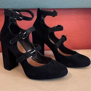 ALDO Triple Strap Block Heel Mary Janes.   Size 7.